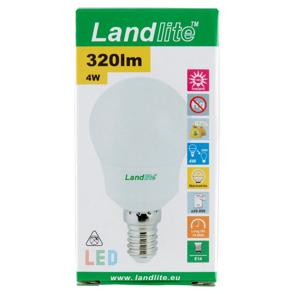Landlite G45 320 lm 4 W E14 3000K LED izzó 1. kép