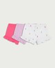 image 2 of F&F Baby 3-Pack Pure Cotton Textured Pineapple Print Ruffle Hem Shorts in Pink