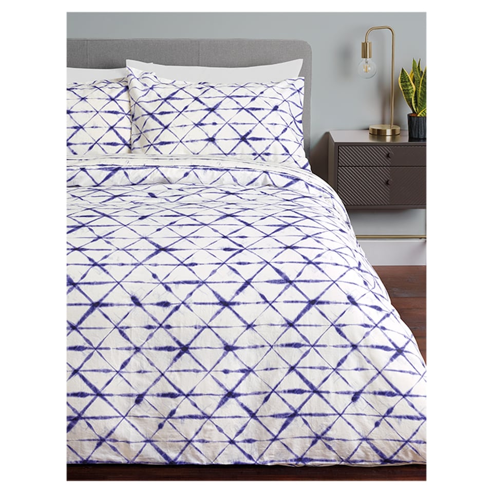 image 1 of Fox & Ivy Marrakech Washed Cotton Shibori Duvet Set King