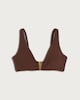 image 2 of F&F Textured V Bar Bikini Top in Chocolate