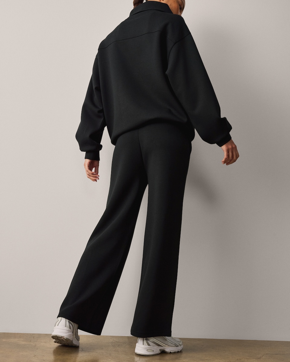 image 1 of F&F Active AFTERCLASS Scuba Wide Leg Joggers in Black