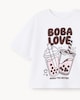 image 3 of F&F Girls Pure Cotton Boba Love T-Shirt in White
