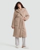 image 1 of F&F Fleece Textured Hooded Bear Ear Dressing Gown in Brown