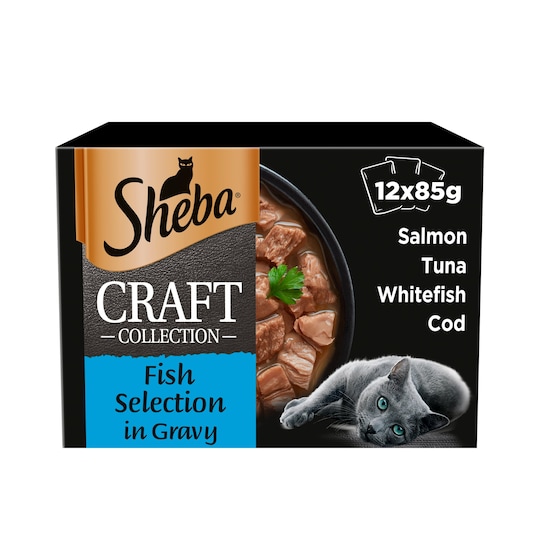 Sheba Craft Cat Food Pouch Gravy Fish 12X85g Tesco Groceries