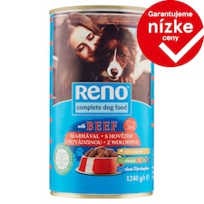 Reno Kompletné krmivo pre dospelé psy kúsky pre psy s hovädzinou v omáčke 1240 g