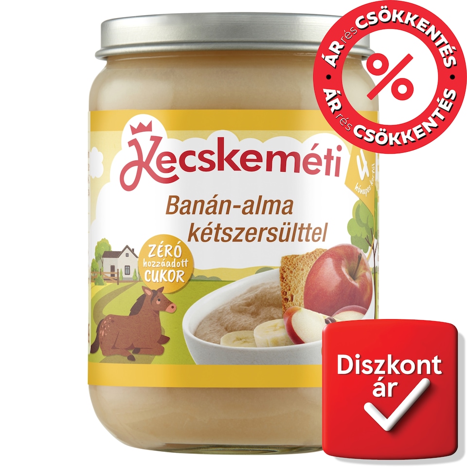 Kecskeméti Banana and Apple with Rusk Baby Dessert 4 Months+ 190 g