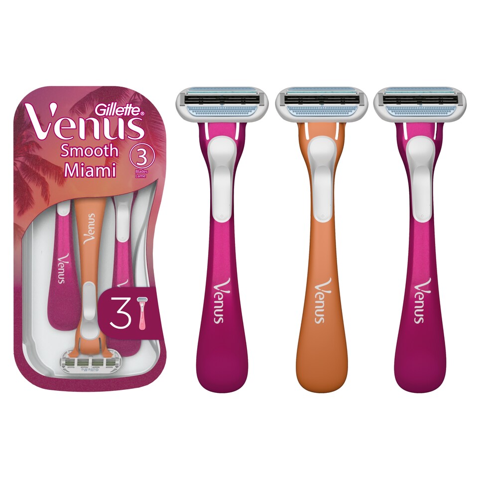 image 1 of Venus Smooth Miami Disposable Razors, Pack Of 3