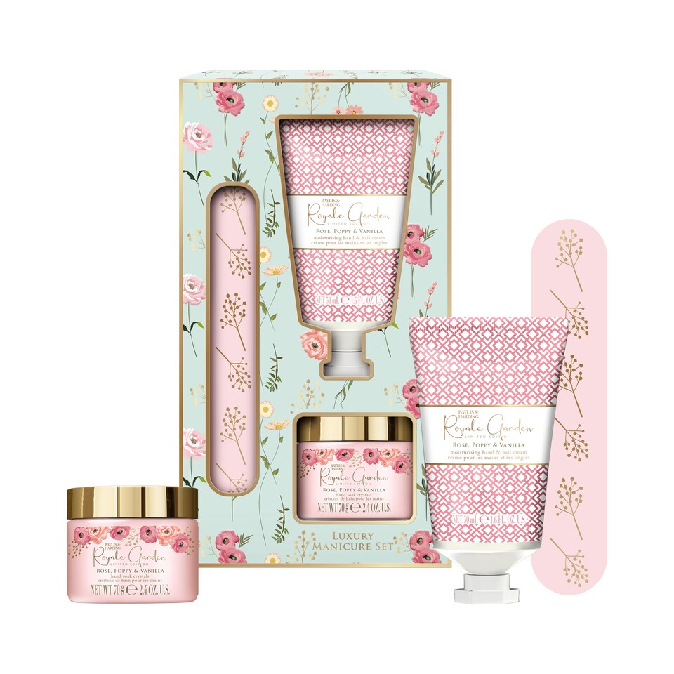 image 1 of Baylis & Harding Royale Garden Rose, Poppy & Vanilla Luxury Manicure Gift Set