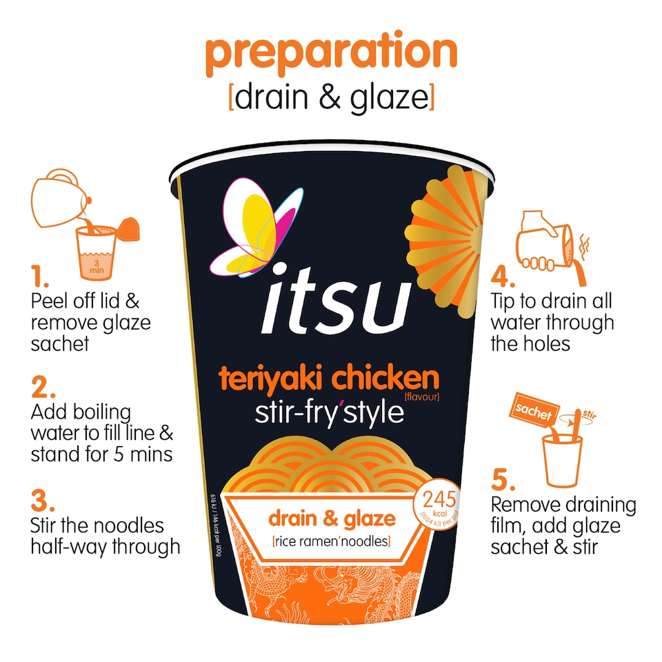 image 1 of Itsu teriyaki chicken flavour stir fry style noodles 81g