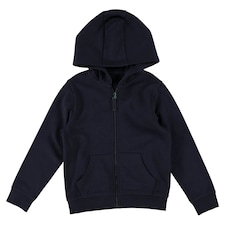 F&F School Unisex Cotton Rich Zip-Up Hoodie in Navy