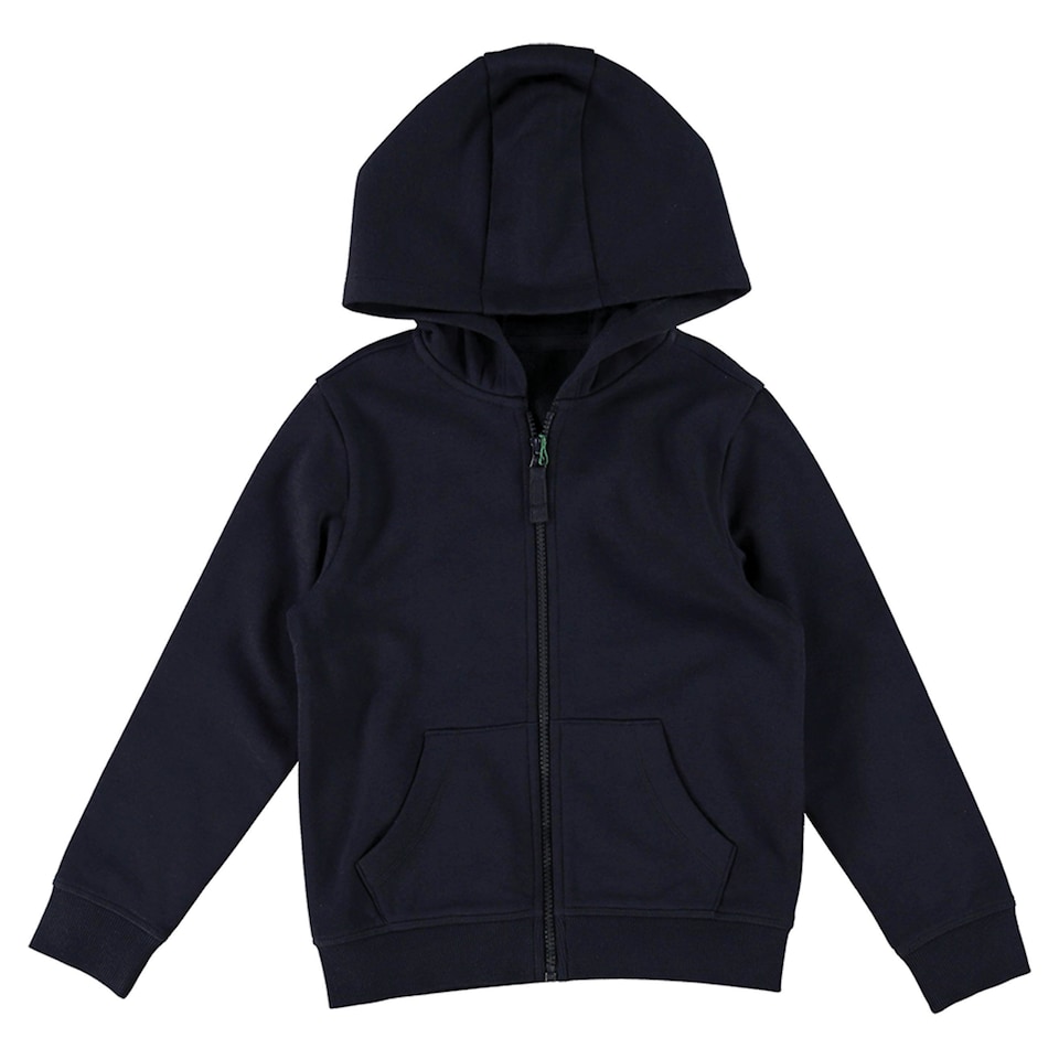 F&F School Unisex Cotton Rich Zip-Up Hoodie in Navy