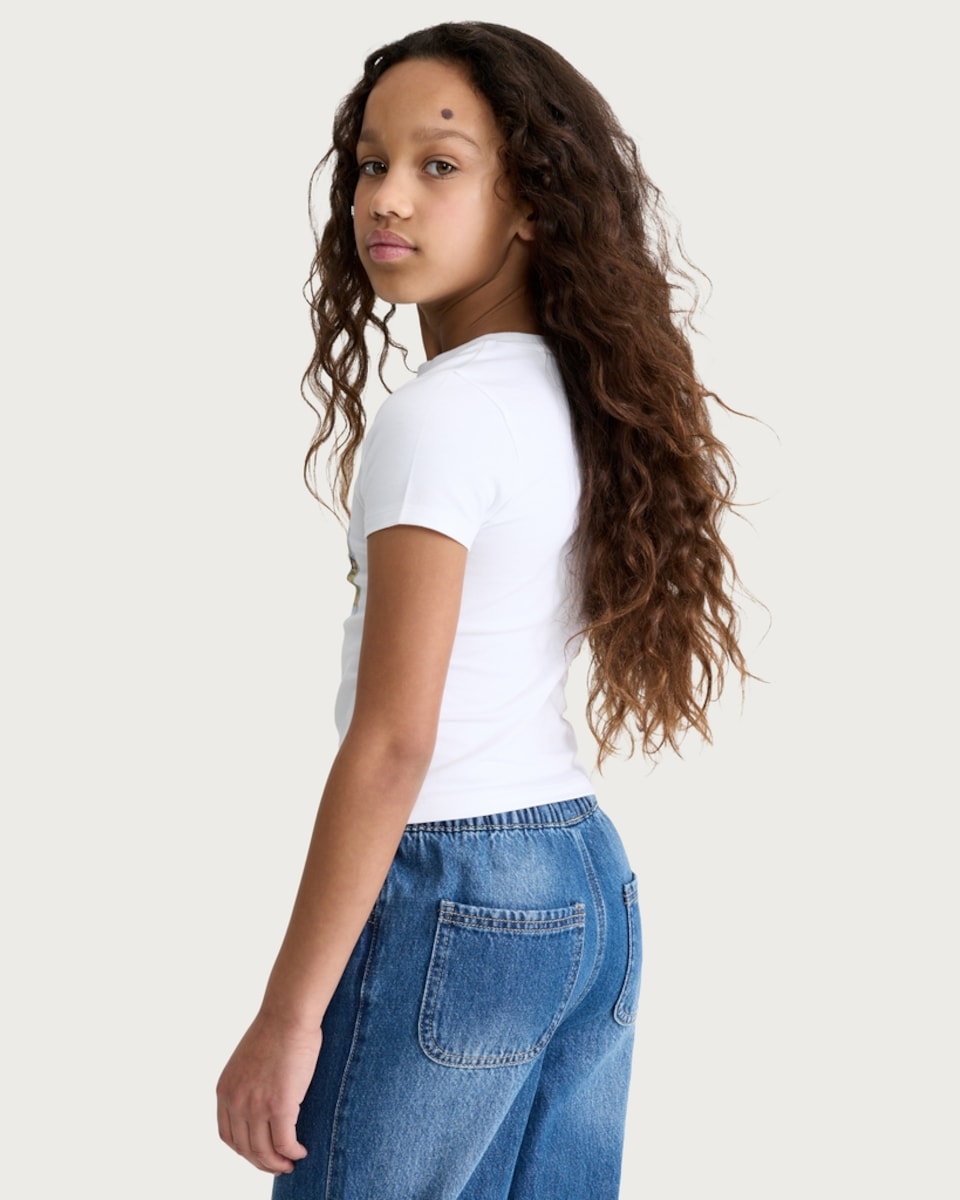 image 1 of F&F Girls Cotton Rich Copenhagen Postcard Print T-Shirt in White
