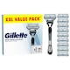 image 1 of Gillette SkinGuard Value Pack: Mens Razor + 10 Blade Refills