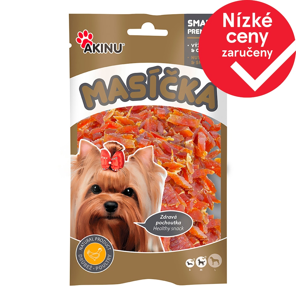 Akinu MASÍČKA kuřecí proužky pamlsek pro psy 75g