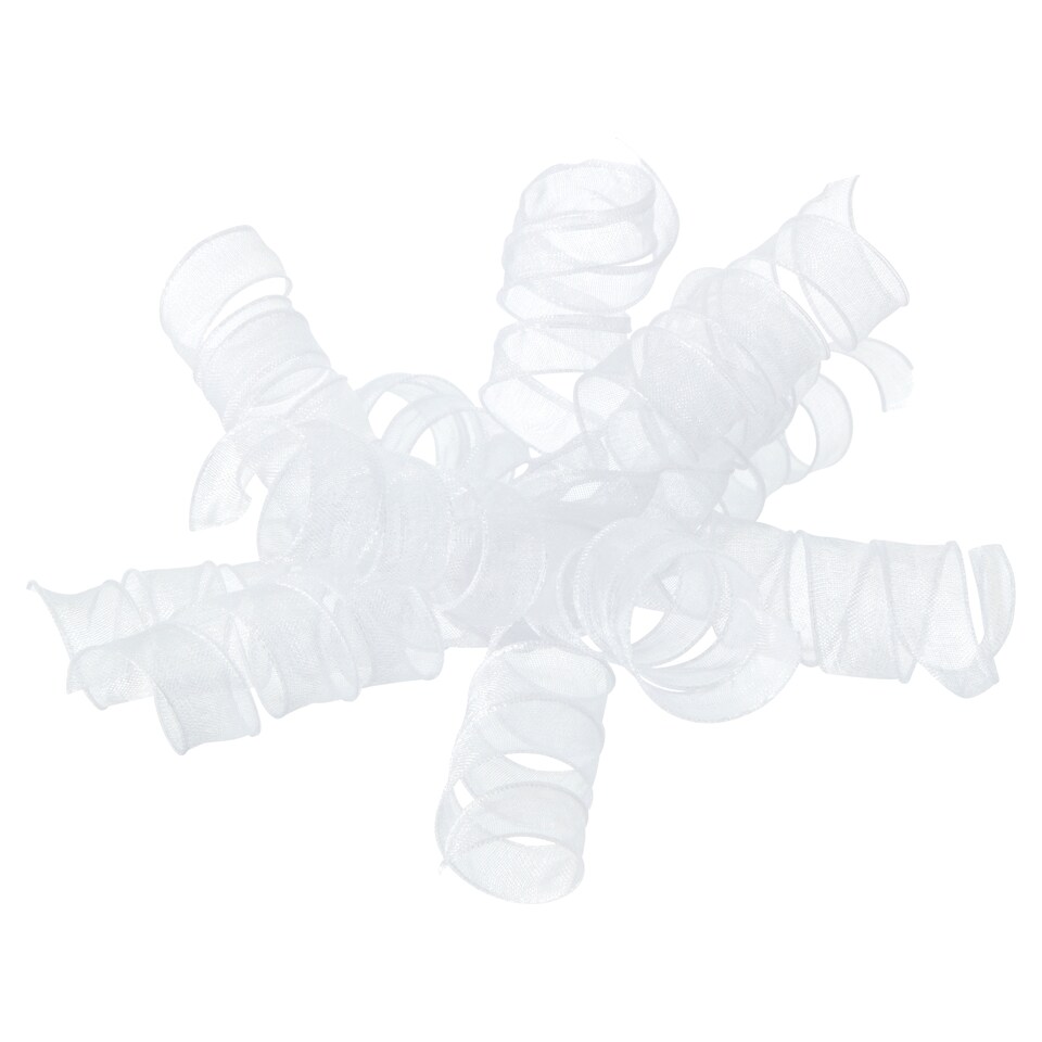 Tesco Fabric White Curly Bow