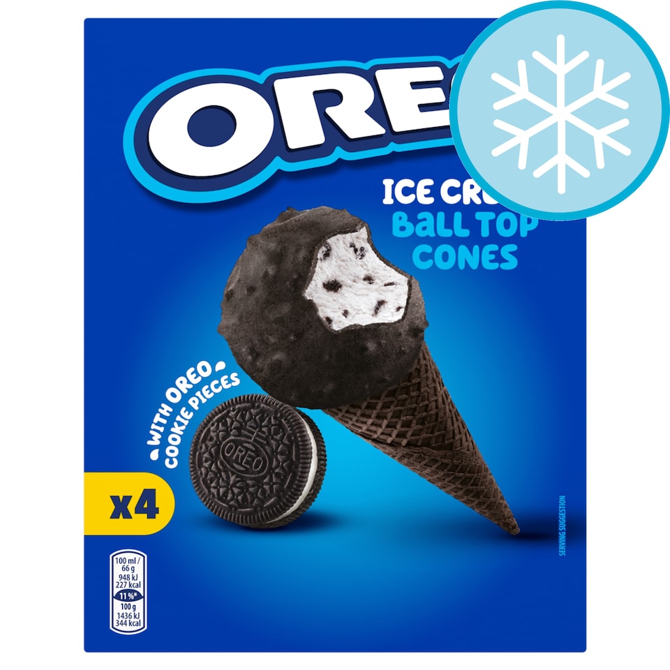 Oreo Ice Cream Cones 4 Pack 400Ml