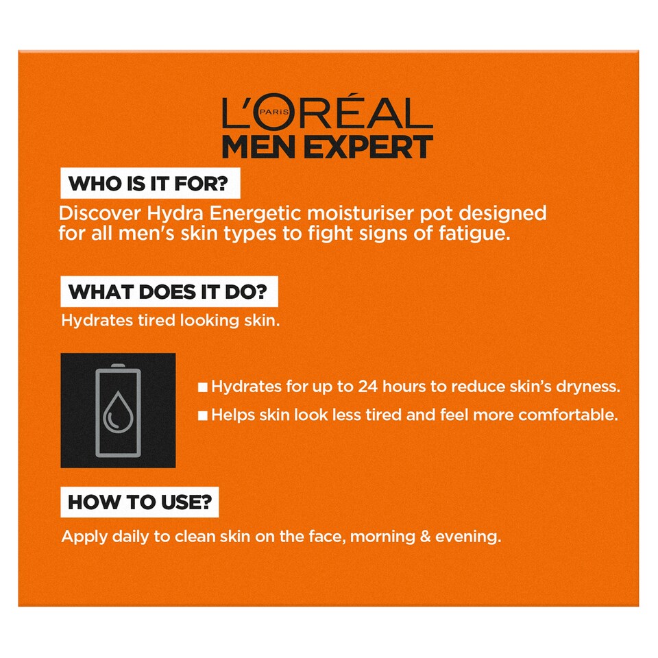 image 1 of L’Oreal Men Expert Hydrating Energetic Moisturiser 50Ml