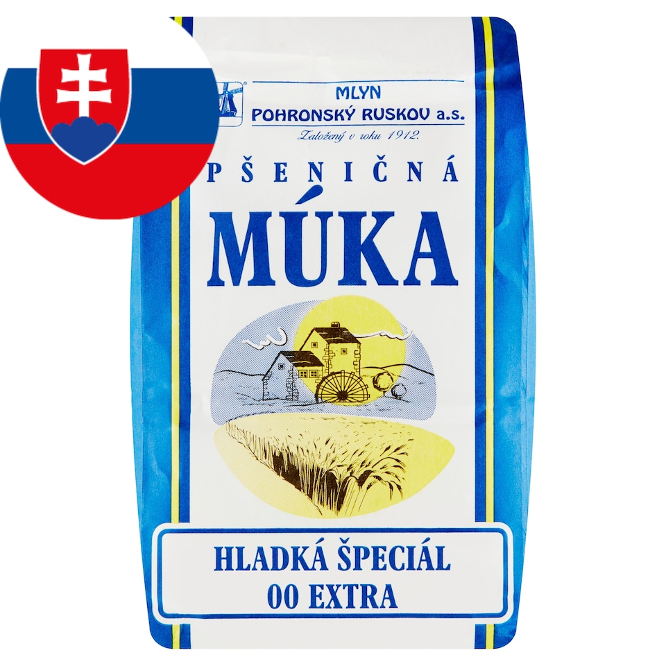 Mlyn Pohronský Ruskov Pšeničná múka hladká špeciál 00 Extra 1 kg