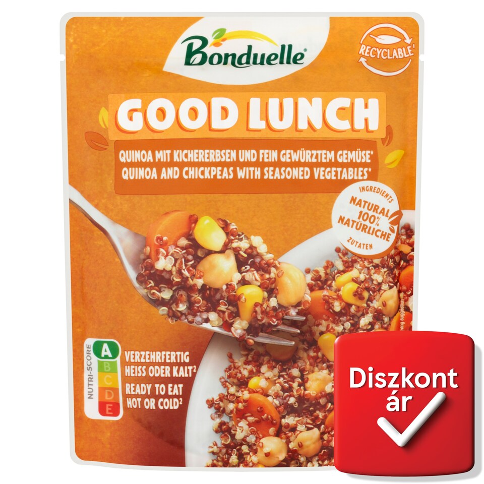 Bonduelle Good Lunch sárgarépa, csicseriborsó, kukorica és quinoa keveréke olívaolajjal 250 g  1. kép
