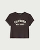 image 4 of F&F Cotton Rich California West Coast Slogan Cropped T-Shirt in Brown