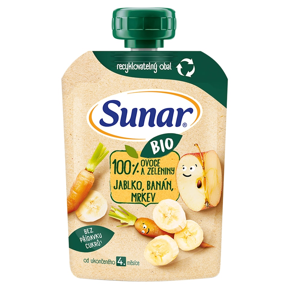 image 1 of Sunar Organic Apple, Banana, Carrot 100g