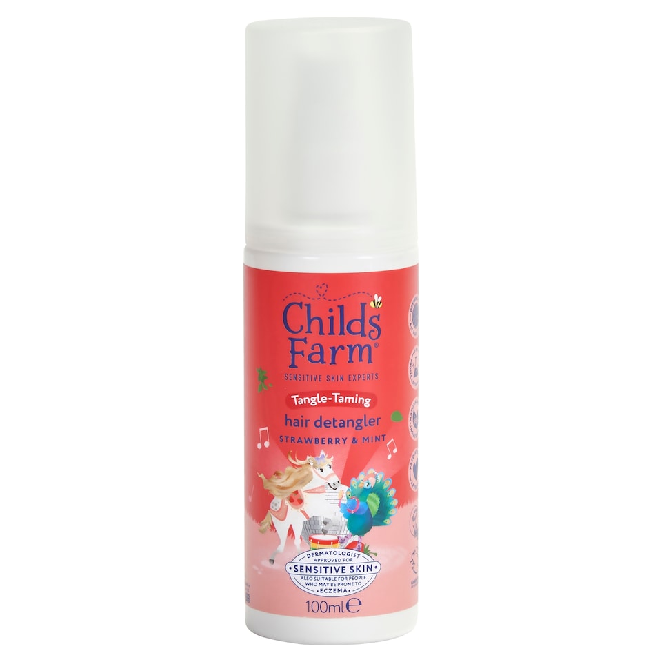 image 1 of Childs Farm 3 in 1 Tangle-Taming Hair Detangler Strawberry and Mint 100ml