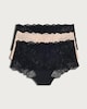 image 4 of F&F 3-Pack Galloon Lace Knickers in Black
