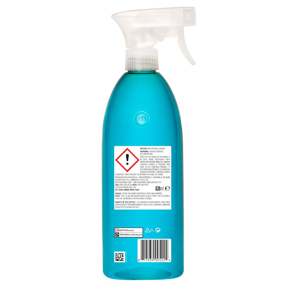 image 1 of Method Bathroom Cleaner Eucalyptus & Mint 828Ml