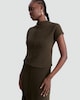 image 1 of F&F High Neck Short Sleeved Co-ord Top with Cotton in Olive