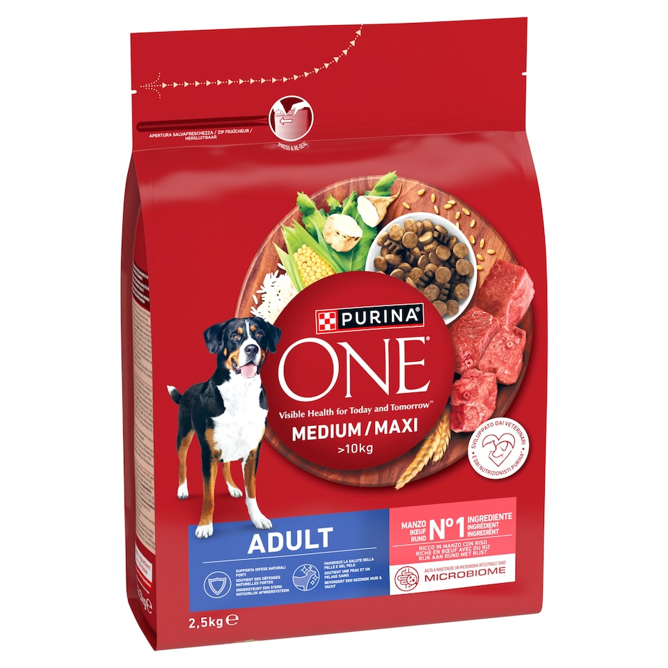 image 1 of Purina ONE Medium/Maxi Adult Granules for Dogs Beef 2.5 kg