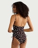image 3 of F&F Polka Dot Ruched Tie Side Swimsuit in Multi Brown
