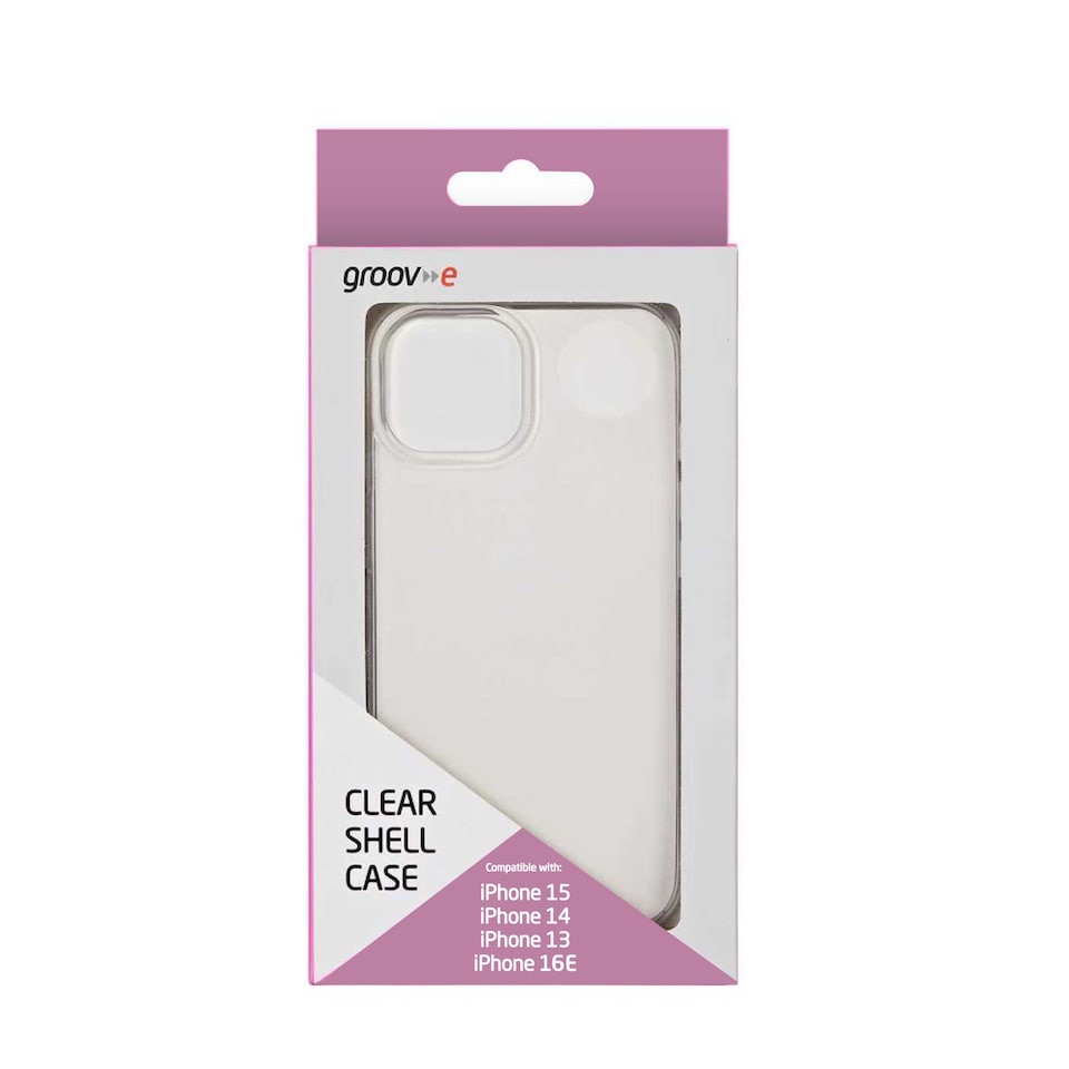 GROOV-E IPHONE 13/14/15/16E CLEAR SHELL CASE