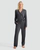 image 1 of F&F CoolEase™ Ribbed Wide Leg Button Up Revere Pyjama Set in Grey