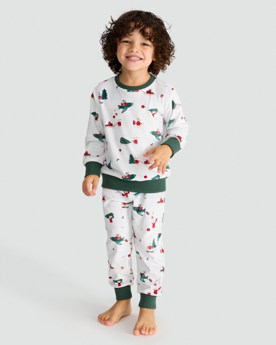 image 1 of F&F Boys Festive Mouse Print Pyjamas in Multi