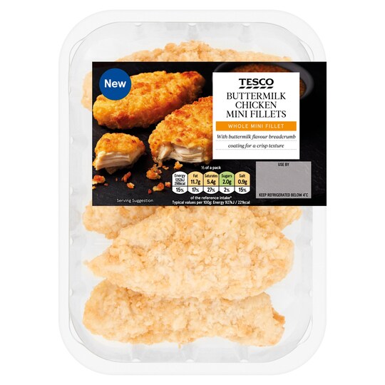 Tesco Buttermilk Chicken Mini Fillets 305G Tesco Groceries