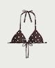 image 5 of F&F Polka Dot Print Triangle Halter Neck Bikini Top in Chocolate