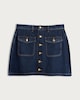 image 4 of The F&F Edit Denim Button-Front Skirt in Navy