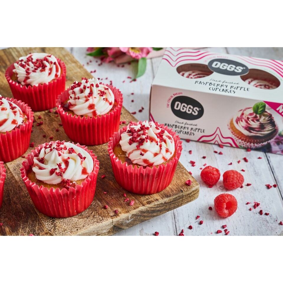 image 1 of OGGS Raspberry Ripple Cupcakes 2pk
