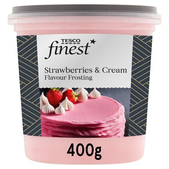 Tesco Finest Strawberry & Cream Flavour Frosting 400G Tesco Groceries