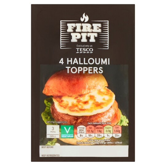 Tesco Fire Pit 4 Halloumi Toppers 200G Tesco Groceries