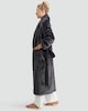 image 3 of F&F Fleece Chevron Textured Dressing Gown in Grey