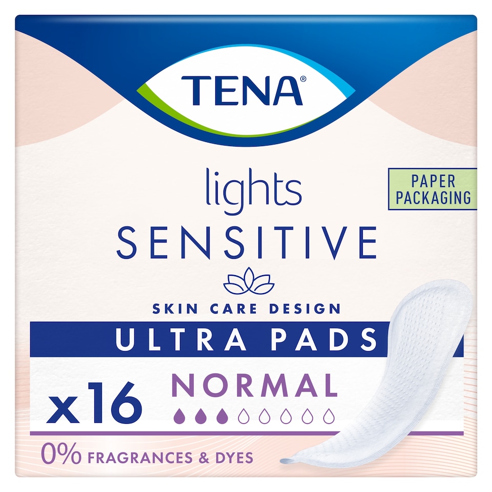 image 1 of TENA Lights Sensitive Ultra Pads Normal 16 Pack