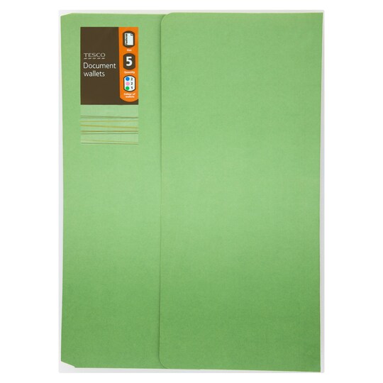 Tesco F/S Document Wallets 5 Pack Tesco Groceries