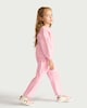 image 2 of F&F Girls 2-Piece Cotton Rich Lace Trim Sweatshirt and Joggers Set in Pink