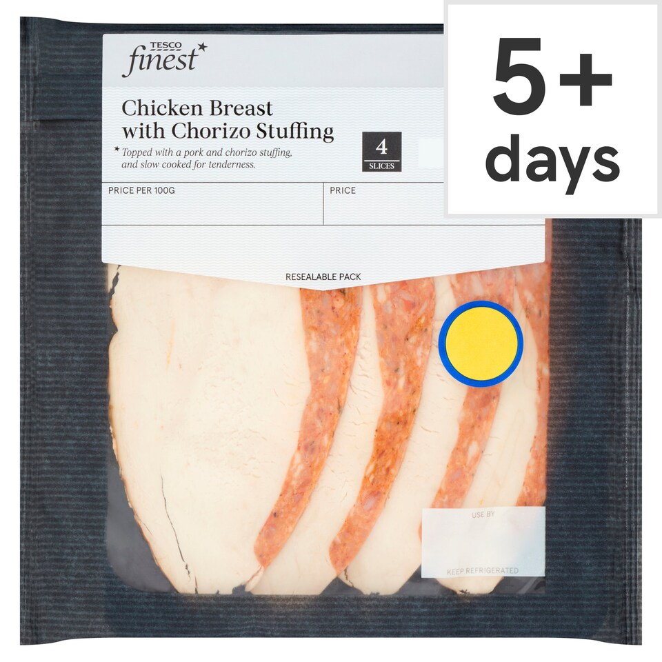 Tesco Finest Deli Chicken Breast Chorizo Stuffing 108G Tesco Groceries