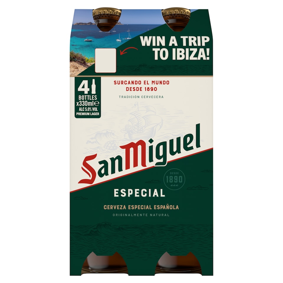 San Miguel Especial Lager Beer Bottle 4x330ml