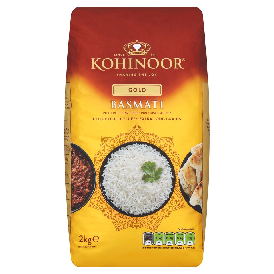Kohinoor Extra Long Basmati Rice 2Kg Tesco Groceries