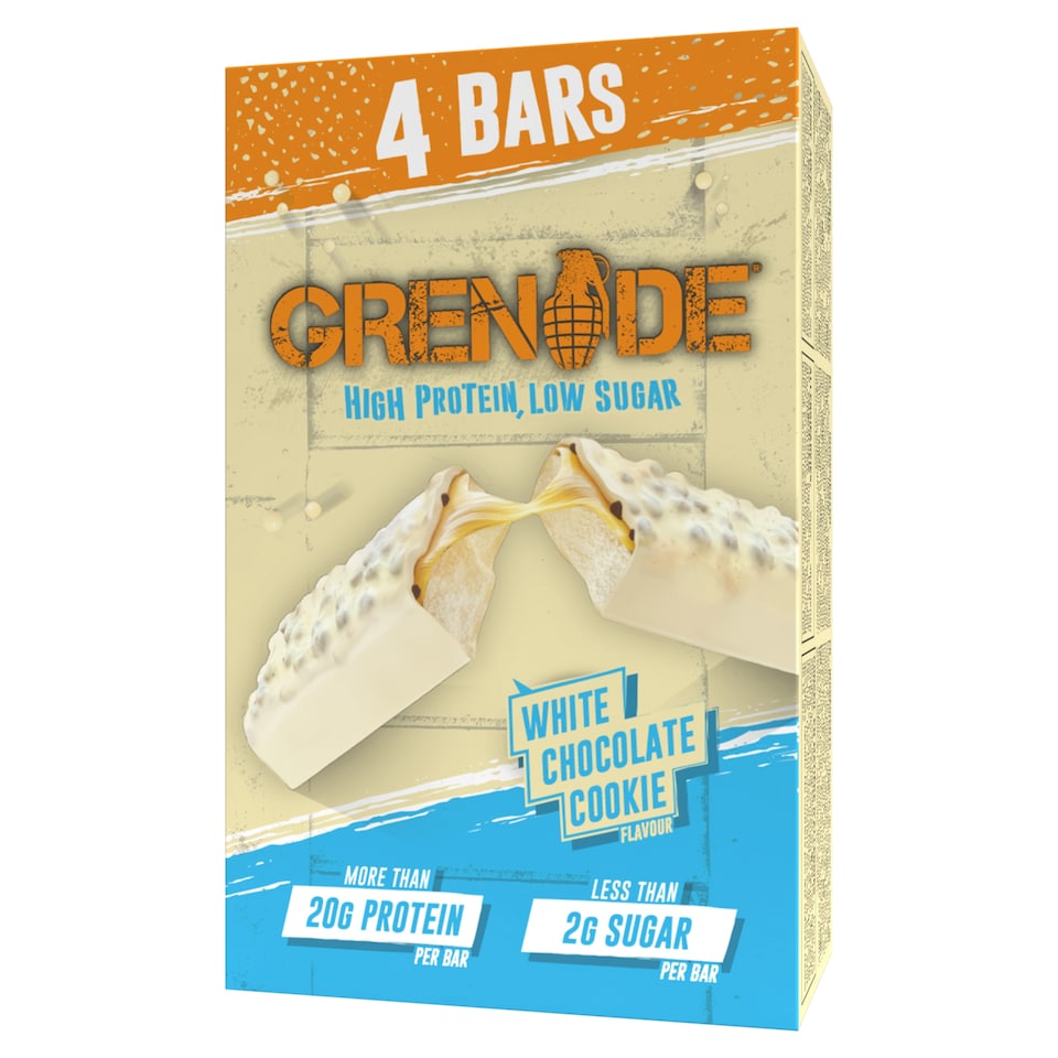 image 1 of Grenade Protein Bar - White Chocolate Cookie 4 x 60g