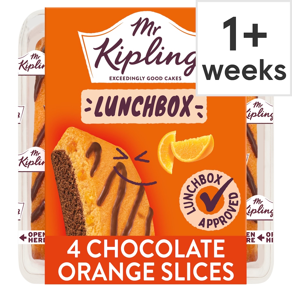 image 1 of Mr Kipling Chocolate Orange Lunchbox Cake Slices 4 pack