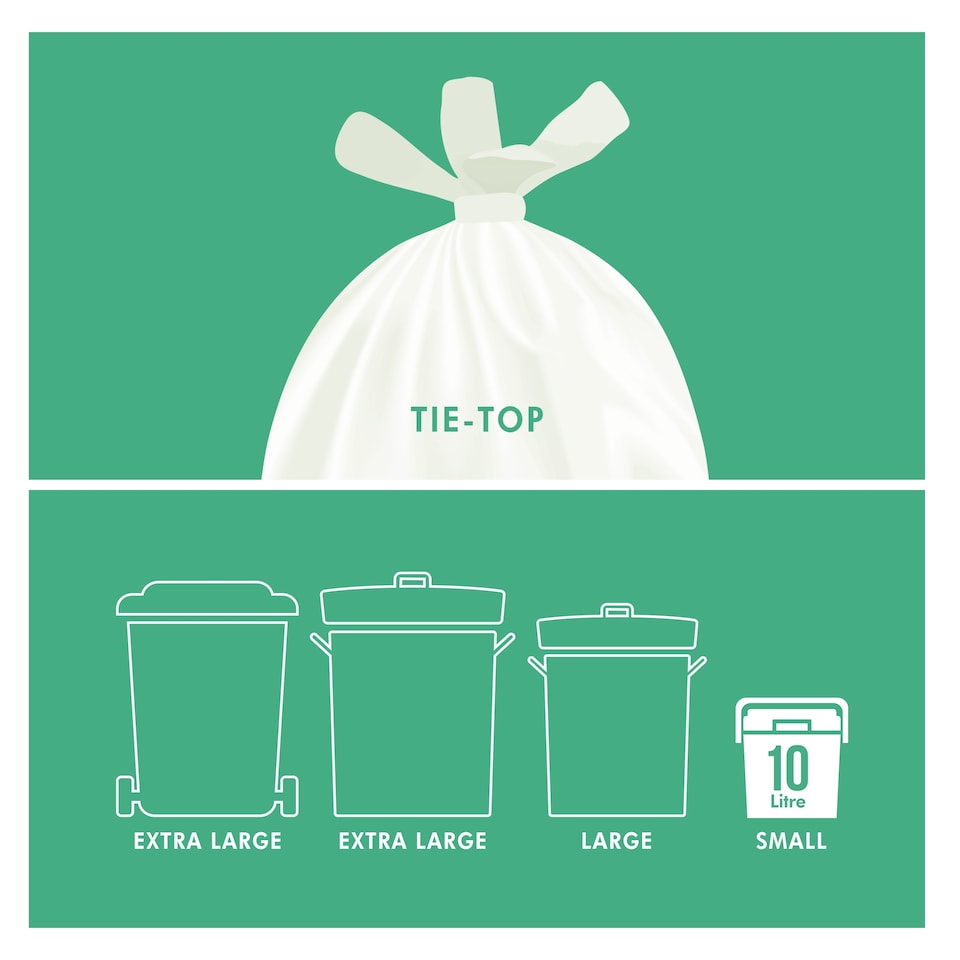 image 1 of Tesco Tie-Top Compostable Caddy Liners 10 Litre 20 Pack
